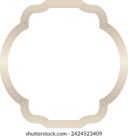 Square shape vintage frames meander frame Greek key pattern Greek meander greek fret golden frame gold picture frame gold borders Luxury decorative retro badge element