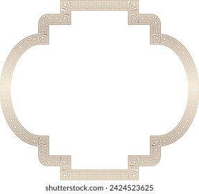 Square shape vintage frames meander frame Greek key pattern Greek meander greek fret golden frame gold picture frame gold borders Luxury decorative retro badge element