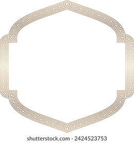 Square shape vintage frames meander frame Greek key pattern Greek meander greek fret golden frame gold picture frame gold borders Luxury decorative retro badge element