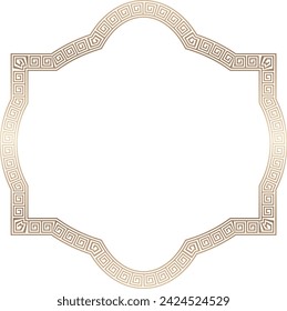 Square shape vintage frames meander frame Greek key pattern Greek meander greek fret golden frame gold picture frame gold borders Luxury decorative retro badge element
