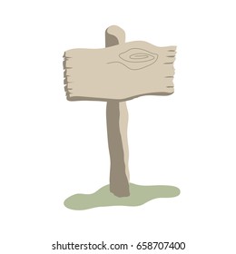 Square shape weathered wooden sign boards vector cartoon style