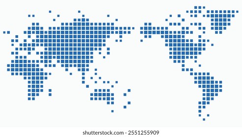 Square shape world map on white background. Vector illustration.