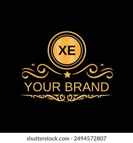 Quadratische Form XE Buchstabe Logo Design Vektorgrafik