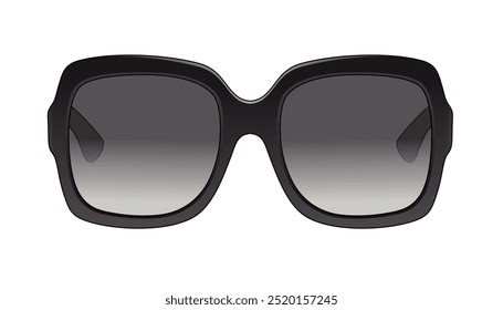 Square Shaped Acetate Sunglasses, Large Female Eyewear, Glasses Design Isolated In White Background, Realistic Fashion Vector