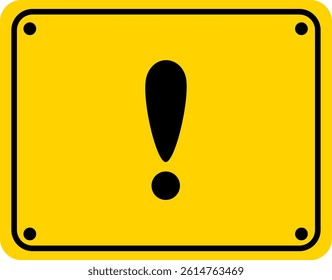 Square Shaped Caution Sign with Yellow and Black Colors