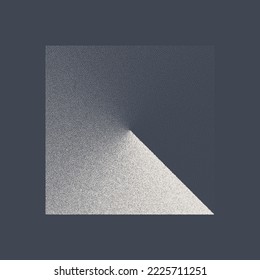 Square shaped dotted object, stipple elements. Fading gradient. Stippling, dotwork drawing, shading using dots. Pixel disintegration, halftone effect. White noise grainy texture. Vector illustration