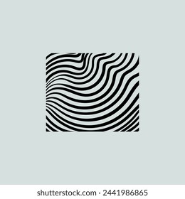 square shaped element made of abstract black lines