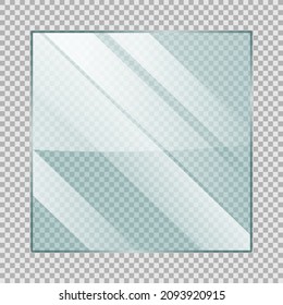 Square shaped glass plate on a transparent background.