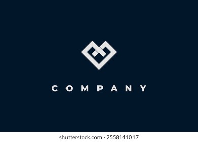 square shaped heart logo design