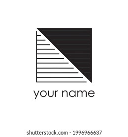 square shaped logo with black stripes, simple business logo
