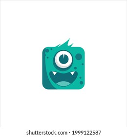 square shaped monster cartoon illustration image