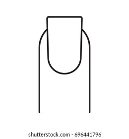 Square shaped nail linear icon. Thin line illustration. Classic manicure. Contour symbol. Vector isolated outline drawing