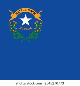 Quadratische druckbare Vektorflagge des Bundesstaates NEVADA der Vereinigten Staaten von Amerika