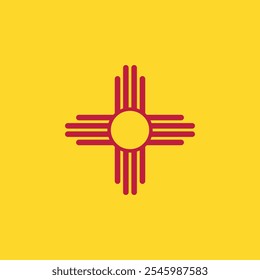 Square shaped printable vector flag of the United States of America federal state of NEW MEXICO