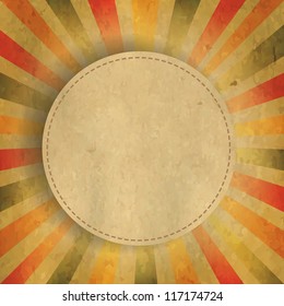 Square Shaped Sunburst With Speech Bubble With Gradient Mesh,  Vector Illustration