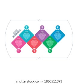 square shaped web, annual report, internet informational template. business information template. six options infographic template