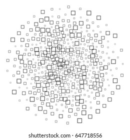 Square Shapes abstract black and white Pattern
