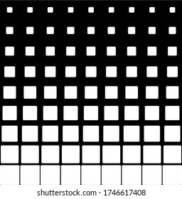 Square shapes. Abstract geometric technology. Transition from large to small. Vector. Seamless patern.