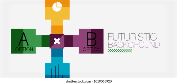 Square shapes banner design, geometric abstract background. Vector business slogan, infographics or presentation template