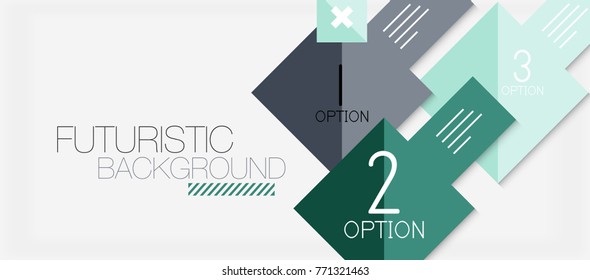 Square shapes banner design, geometric abstract background. Vector business slogan, infographics or presentation template