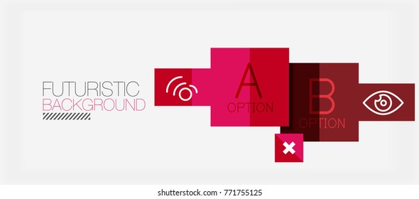 Diseño de pancartas de formas cuadradas, fondo abstracto geométrico. Slogan profesional vectorial, infografía o plantilla de presentación