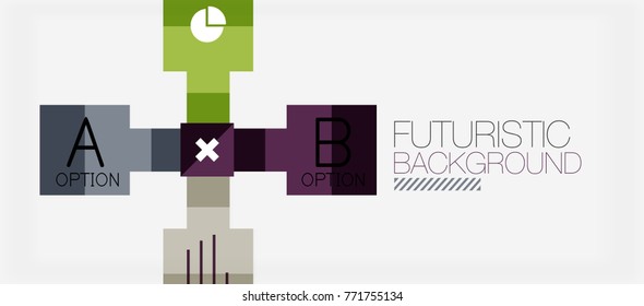 Diseño de pancartas de formas cuadradas, fondo abstracto geométrico. Slogan profesional vectorial, infografía o plantilla de presentación