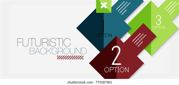 Square shapes banner design, geometric abstract background. Vector business slogan, infographics or presentation template
