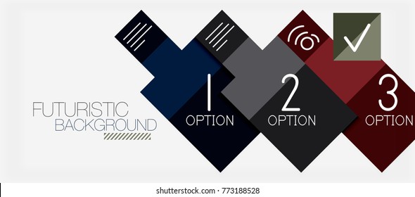 Square shapes banner design, geometric abstract background. Vector business slogan, infographics or presentation template
