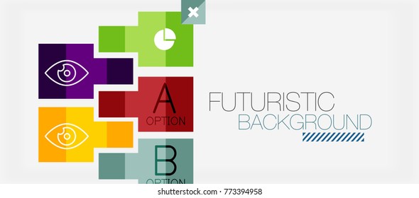 Square shapes banner design, geometric abstract background. Vector business slogan, infographics or presentation template
