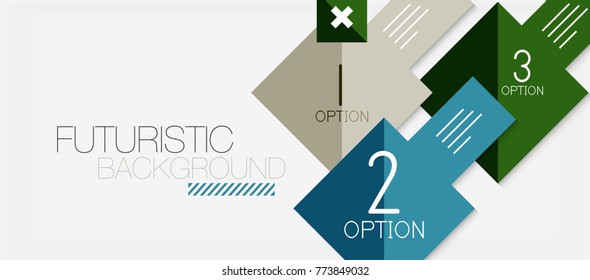 Quadrat formt Banner-Design, geometrisch abstrakter Hintergrund. Vektorgeschäftsslogan, Infografik oder Präsentationsvorlage