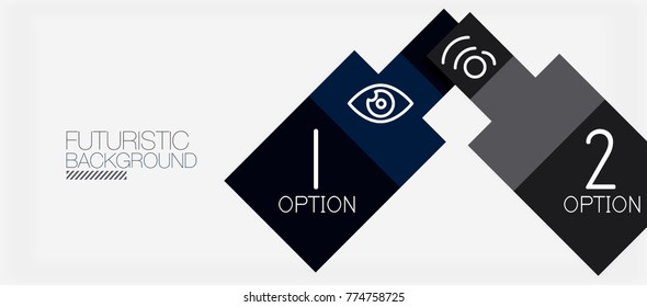 Square shapes banner design, geometric abstract background. Vector business slogan, infographics or presentation template