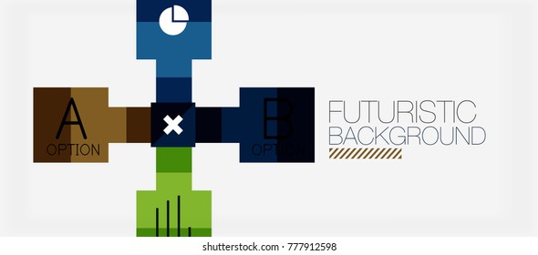 Diseño de pancartas de formas cuadradas, fondo abstracto geométrico. Slogan profesional vectorial, infografía o plantilla de presentación