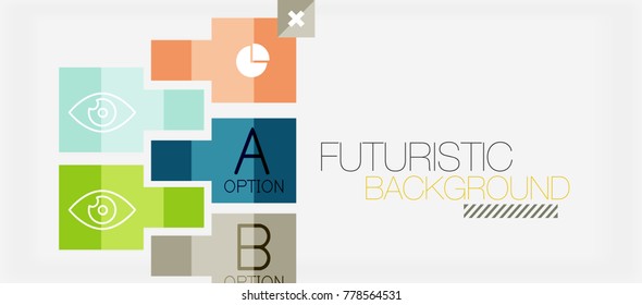 Diseño de pancartas de formas cuadradas, fondo abstracto geométrico. Slogan profesional vectorial, infografía o plantilla de presentación