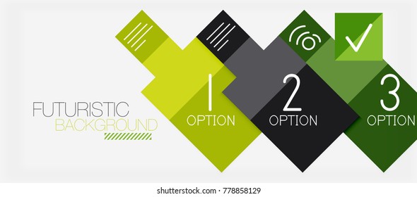 Diseño de pancartas de formas cuadradas, fondo abstracto geométrico. Slogan profesional vectorial, infografía o plantilla de presentación