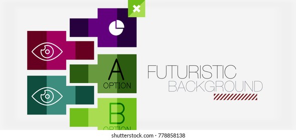 Square shapes banner design, geometric abstract background. Vector business slogan, infographics or presentation template