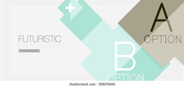 Diseño de pancartas de formas cuadradas, fondo abstracto geométrico. Slogan profesional vectorial, infografía o plantilla de presentación