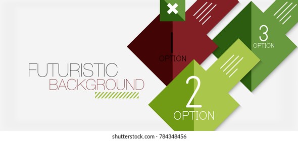 Square shapes banner design, geometric abstract background. Vector business slogan, infographics or presentation template
