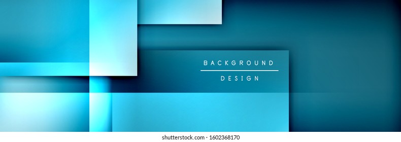 Composición de formas cuadradas fondo abstracto geométrico. efectos de sombra 3D y gradientes de fluido. Formularios superpuestos modernos. Ilustración vectorial para papel de escritorio, pancarta, fondo, tarjeta, libro