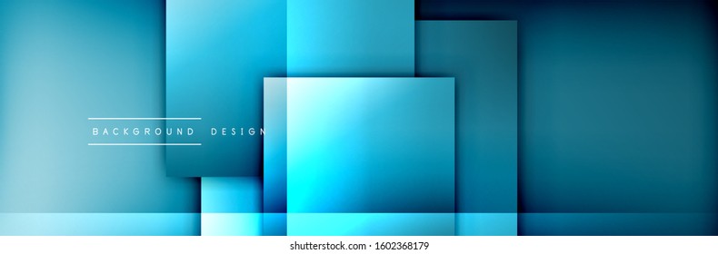 Square shapes composition geometric abstract background. 3D shadow effects and fluid gradients. Modern overlapping forms. Vector Illustration For Wallpaper, Banner, Background, Card, Book