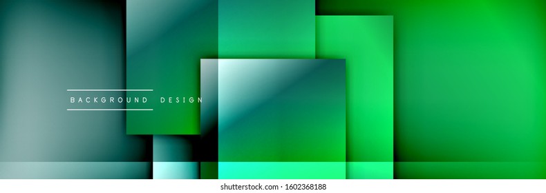 Square shapes composition geometric abstract background. 3D shadow effects and fluid gradients. Modern overlapping forms. Vector Illustration For Wallpaper, Banner, Background, Card, Book