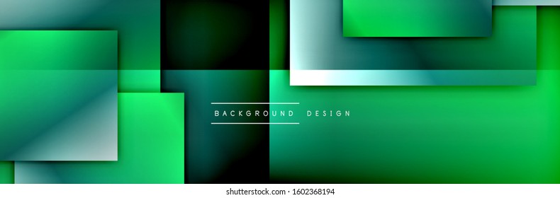 Square shapes composition geometric abstract background. 3D shadow effects and fluid gradients. Modern overlapping forms. Vector Illustration For Wallpaper, Banner, Background, Card, Book