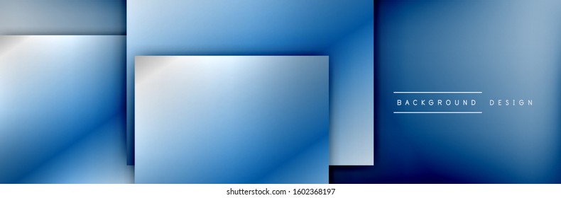 Square shapes composition geometric abstract background. 3D shadow effects and fluid gradients. Modern overlapping forms. Vector Illustration For Wallpaper, Banner, Background, Card, Book