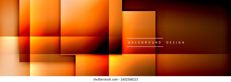 Square shapes composition geometric abstract background. 3D shadow effects and fluid gradients. Modern overlapping forms. Vector Illustration For Wallpaper, Banner, Background, Card, Book