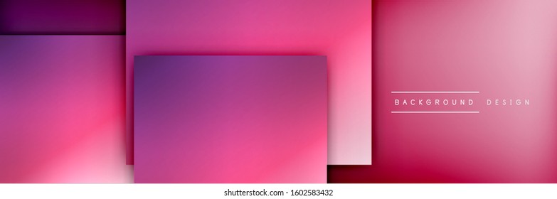 Square shapes composition geometric abstract background. 3D shadow effects and fluid gradients. Modern overlapping forms. Vector Illustration For Wallpaper, Banner, Background, Card, Book