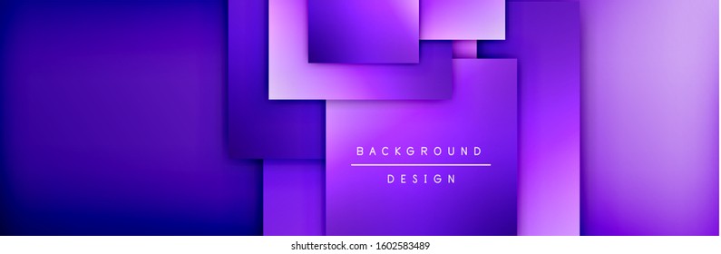 Square shapes composition geometric abstract background. 3D shadow effects and fluid gradients. Modern overlapping forms. Vector Illustration For Wallpaper, Banner, Background, Card, Book