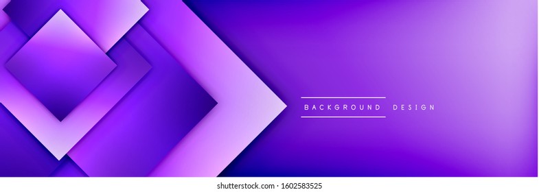 Square shapes composition geometric abstract background. 3D shadow effects and fluid gradients. Modern overlapping forms. Vector Illustration For Wallpaper, Banner, Background, Card, Book