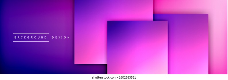 Square shapes composition geometric abstract background. 3D shadow effects and fluid gradients. Modern overlapping forms. Vector Illustration For Wallpaper, Banner, Background, Card, Book