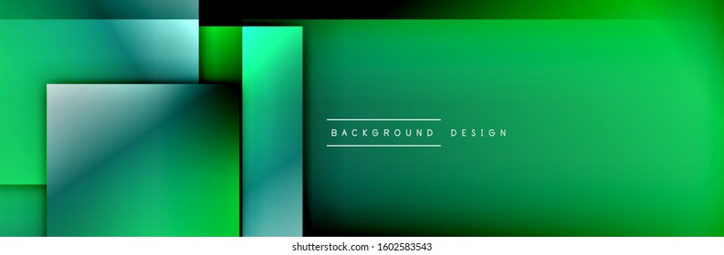 Die quadratischen Formen bilden den geometrischen abstrakten Hintergrund. 3D-Schatteneffekte und Flüssigkeitstradienten. Moderne überlappende Formen. Vektorgrafik für Bildschirmhintergründe, Banner, Hintergrund, Karte, Buch