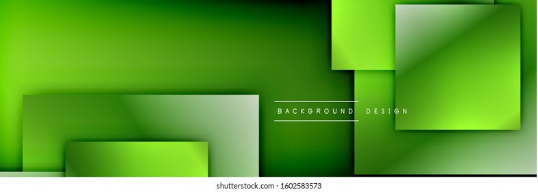 Square shapes composition geometric abstract background. 3D shadow effects and fluid gradients. Modern overlapping forms. Vector Illustration For Wallpaper, Banner, Background, Card, Book