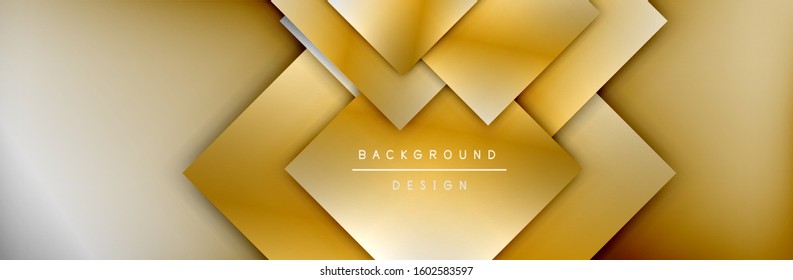 Square shapes composition geometric abstract background. 3D shadow effects and fluid gradients. Modern overlapping forms. Vector Illustration For Wallpaper, Banner, Background, Card, Book